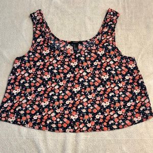 Forever 21 Cropped Floral Tank Top, S